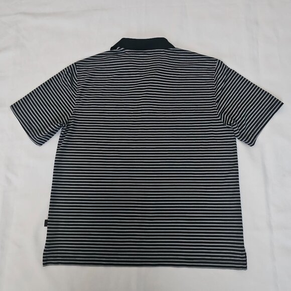Greg Norman For Tasso Elba Five Iron Play Dry Striped Short Sleeve Polo Shirt M - Picture 4 of 11